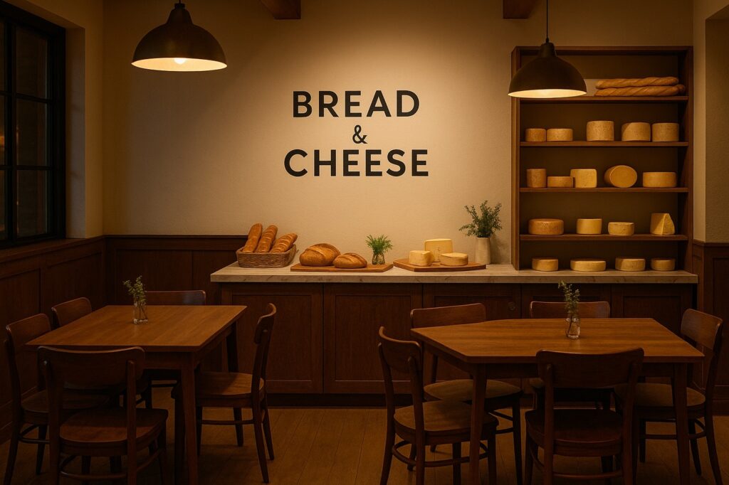bread and cheese in delta cafe interior setting | GPS: 49.140603, -123.004715