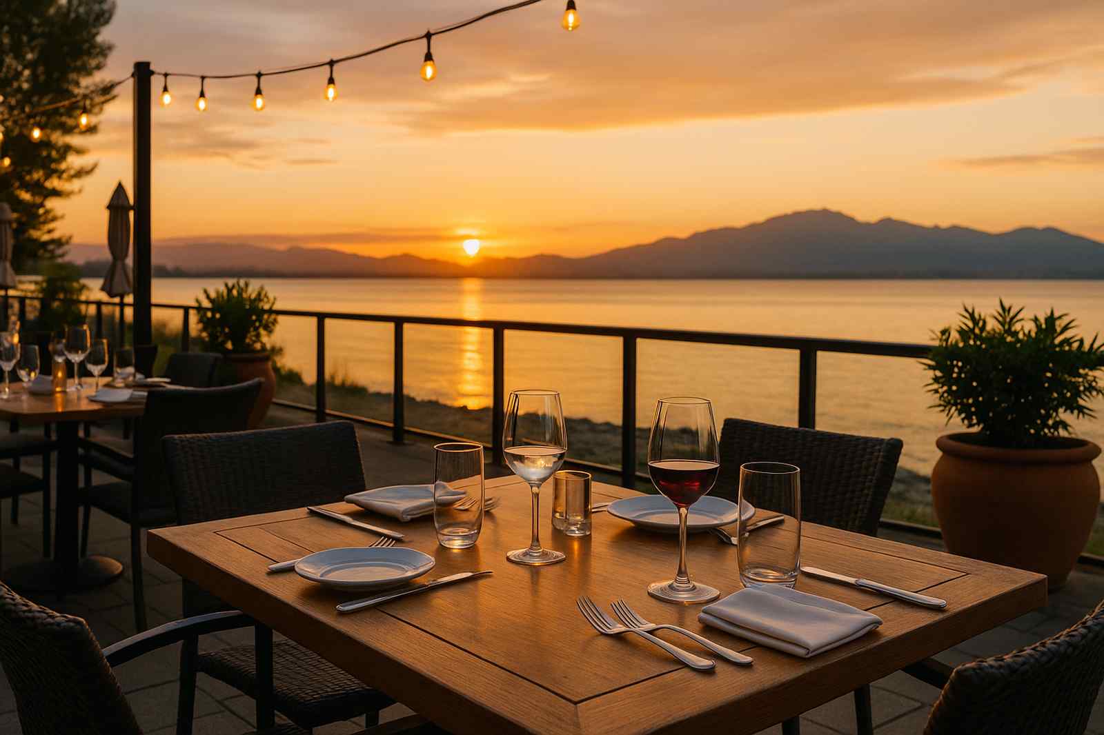 sunset dining over water local shopping Tsawwassen Delta: Neighbourhood Food Tour