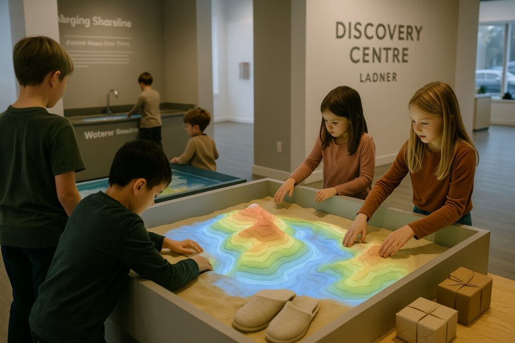children playing sand display local discovery centre ladner Educational Fun for Kids: Delta BC