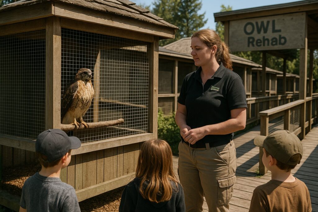 owl rehab visit with delta and kids learning about hawks Educational Fun for Kids: Delta BC