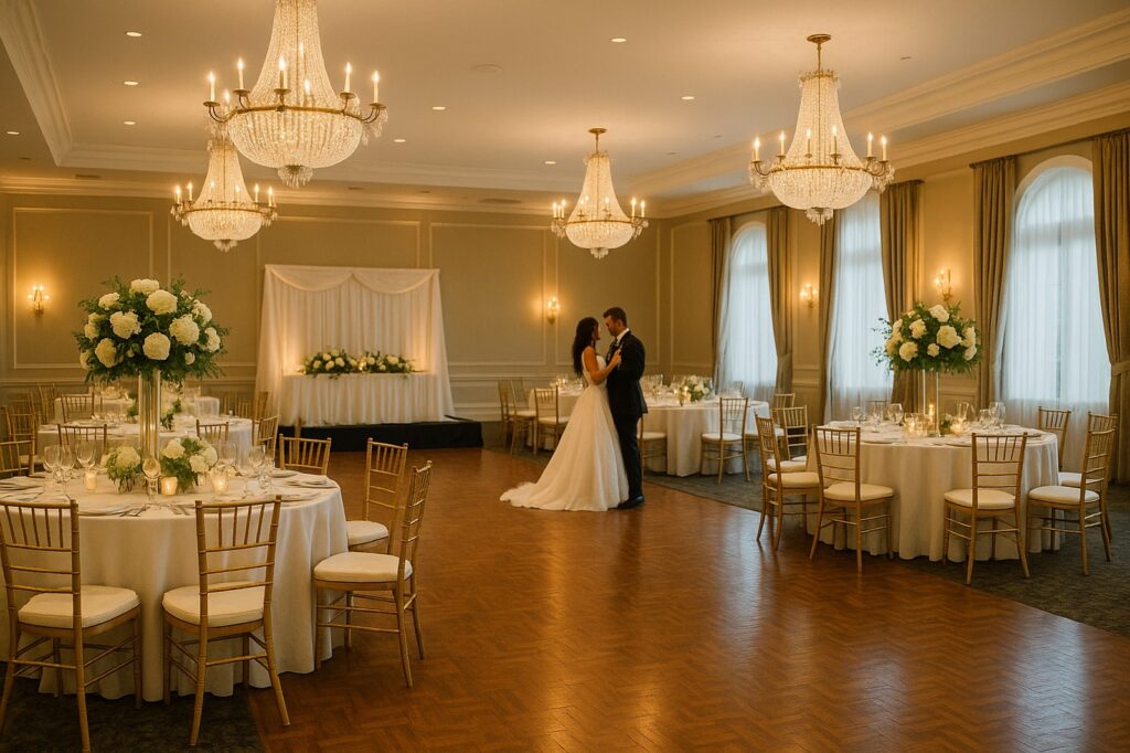 romantic wedding reception delta elegant chandeleirs | GPS: 49.123605, -123.030672