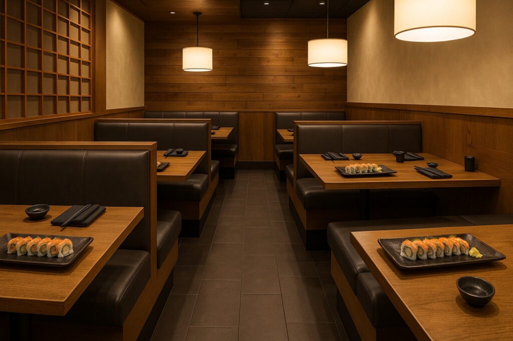 sushi restaurant interior delta modern style wood elemnts Sushi in Delta sushi restaurant interior delta modern style wood elemnts Sushi in Delta