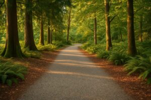tranquil-forest-path-local-sunlight-dappled-greenery-2023 tranquil forest path local sunlight dappled greenery 2023 | GPS: 49.165673, -122.951986