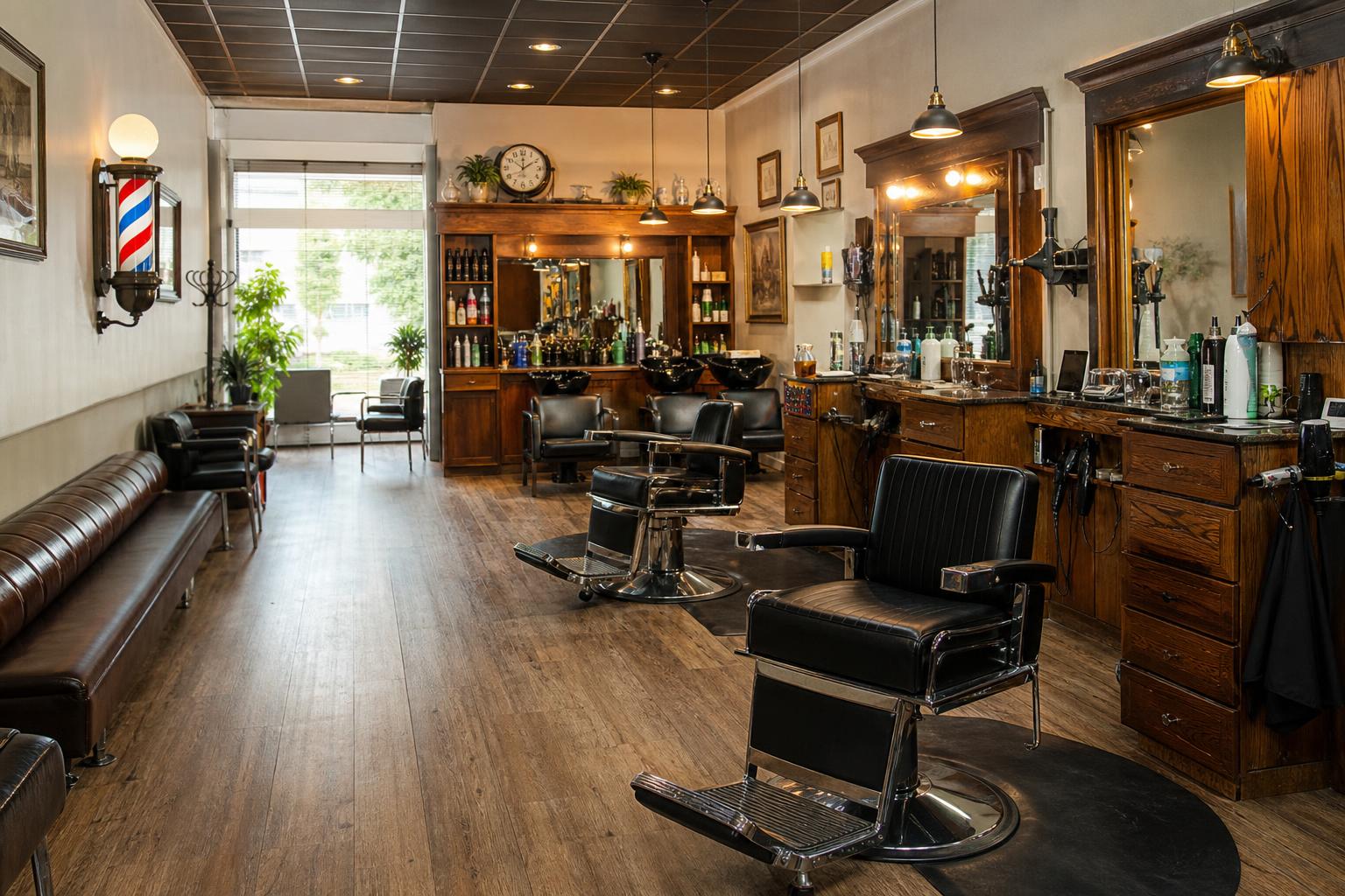 Sonu Haircut with classic salon chairs for men's and women's haircuts