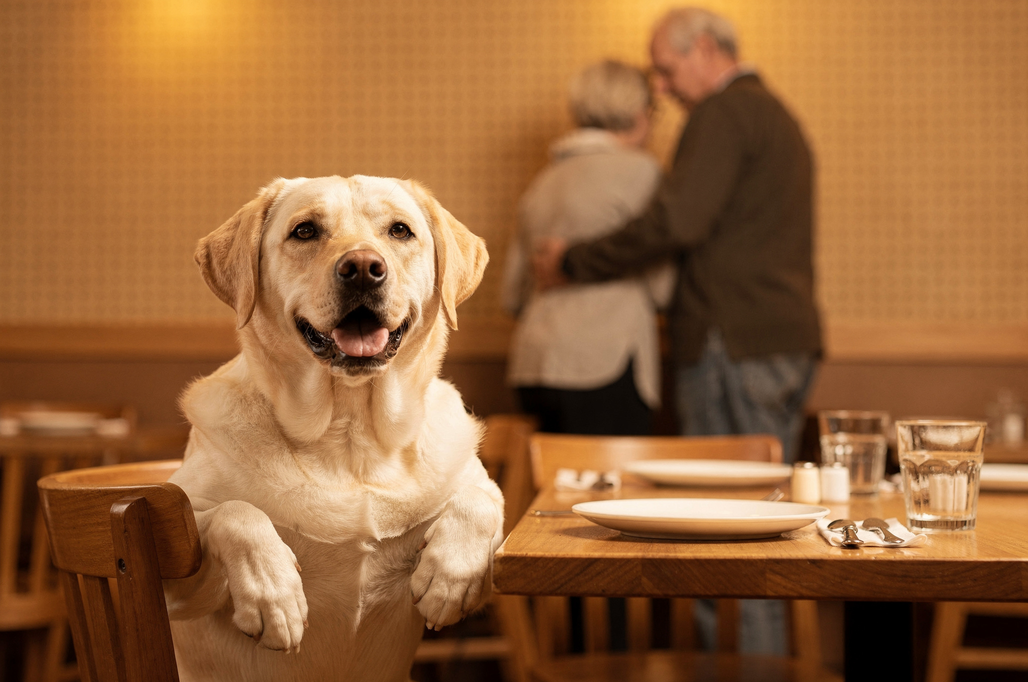 family owned restaurant with dog and owners in delta bc | GPS: 49.162499, -122.971140