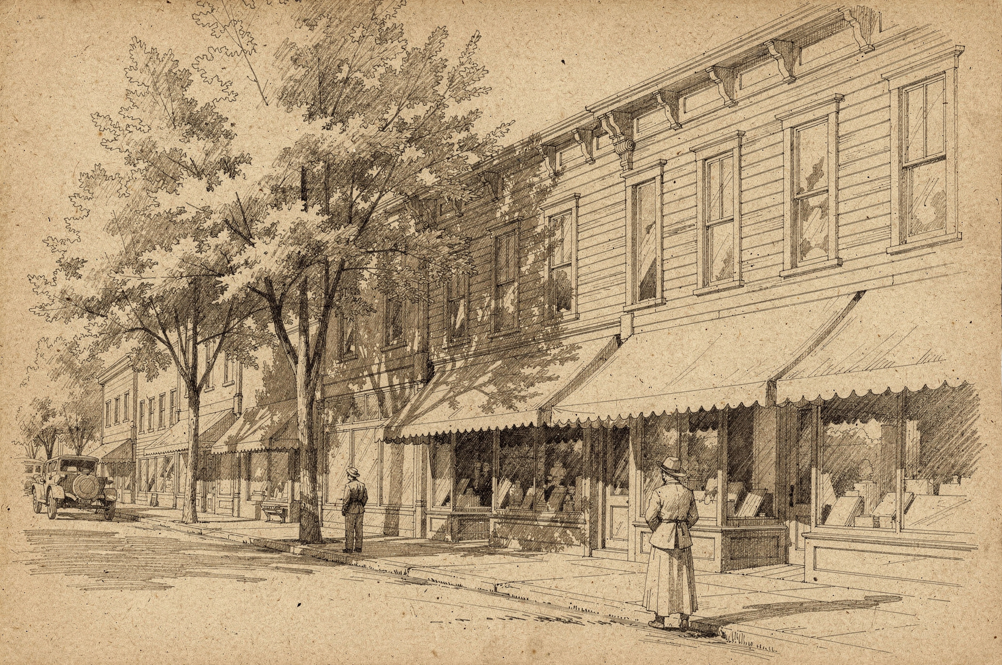 historic main street sketch with community events v2 Historic Delta BC Past & Present Guide historic main street sketch with community events v2