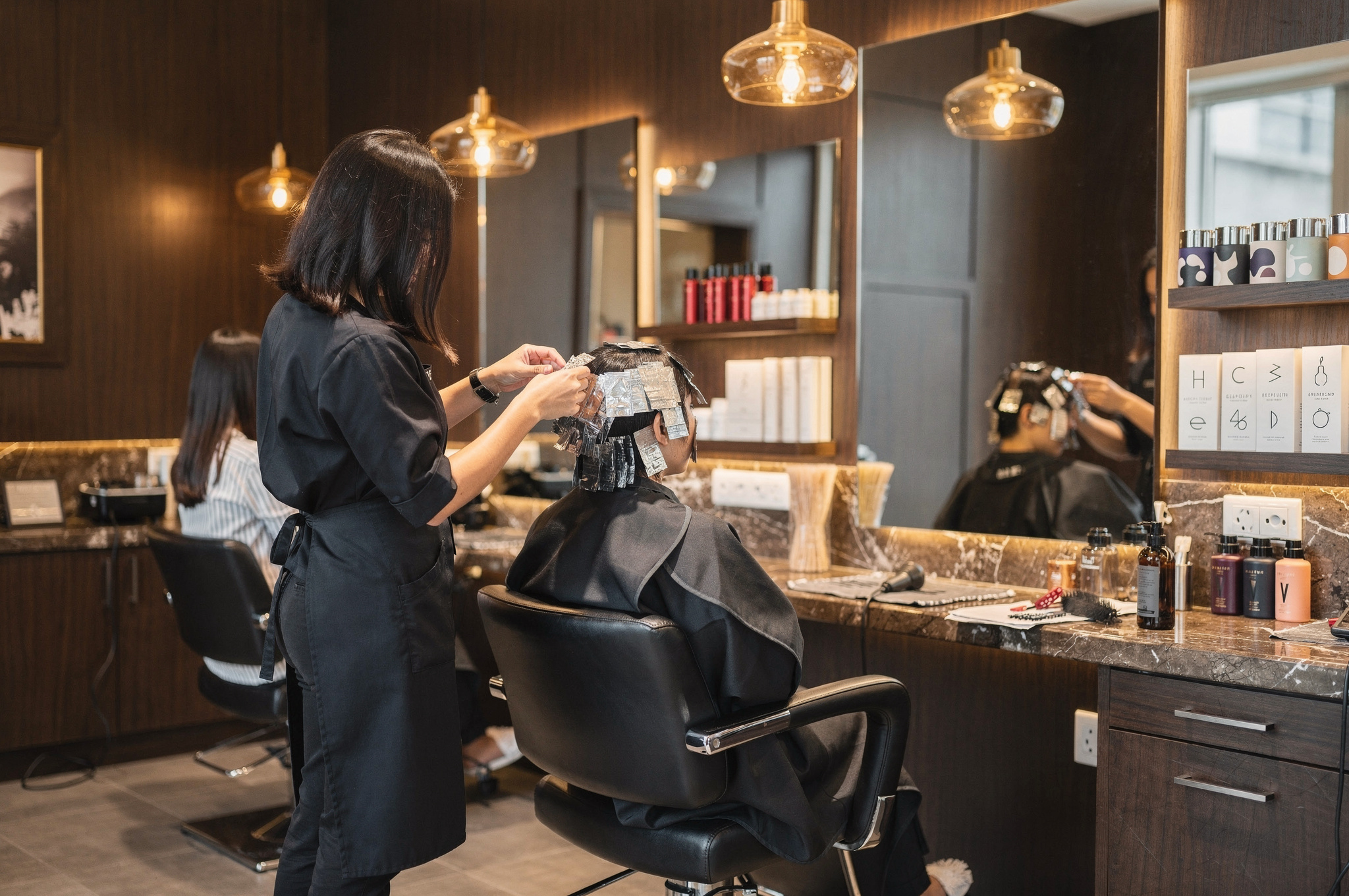 shop1 v2 Top Hair Salons in Delta Salon Cirillo with foiling stations, bright mirrors and professional colour products