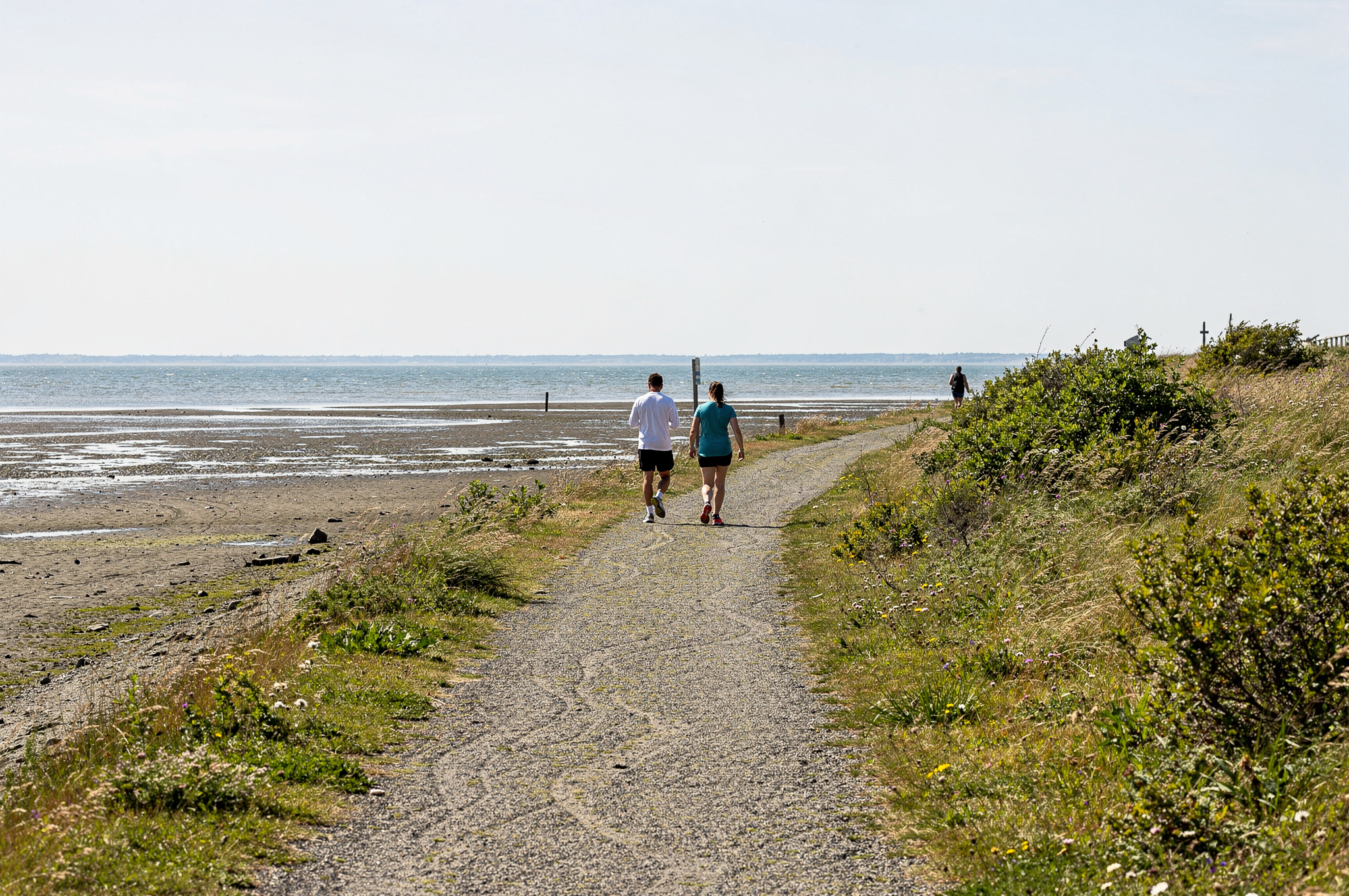 walking along the seaside dyke path at Boundary Bay Delta BC | GPS: 49.139317, -122.971347