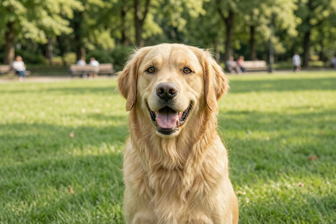 golden retriever dog in park delta | GPS: 49.102054, -123.049136
