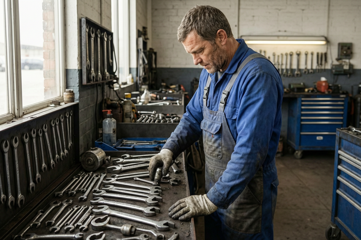 mechanic repairing engine with tools Delta | GPS: 49.147017, -122.980475