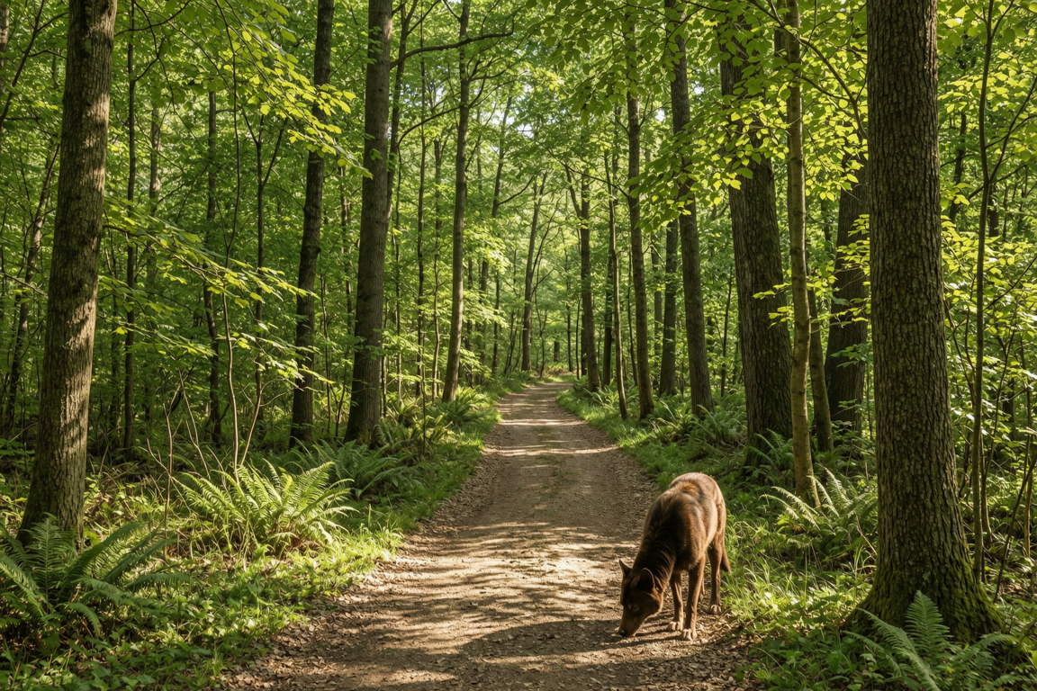 tranquil forest path local sunlight dappled greenery 2023 | GPS: 49.165673, -122.951986